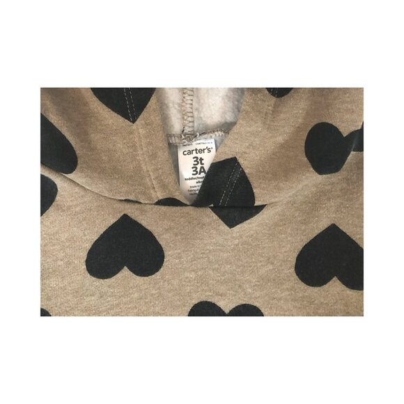 HOODIE,  3T,  CARTER'S,  black hearts - Picture 3 of 3